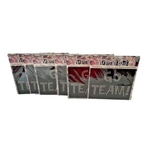 Set‎ of 6 IRON-IT-OUT Horizon Group USA Black White DIY Iron Rhinestones GO TEAM